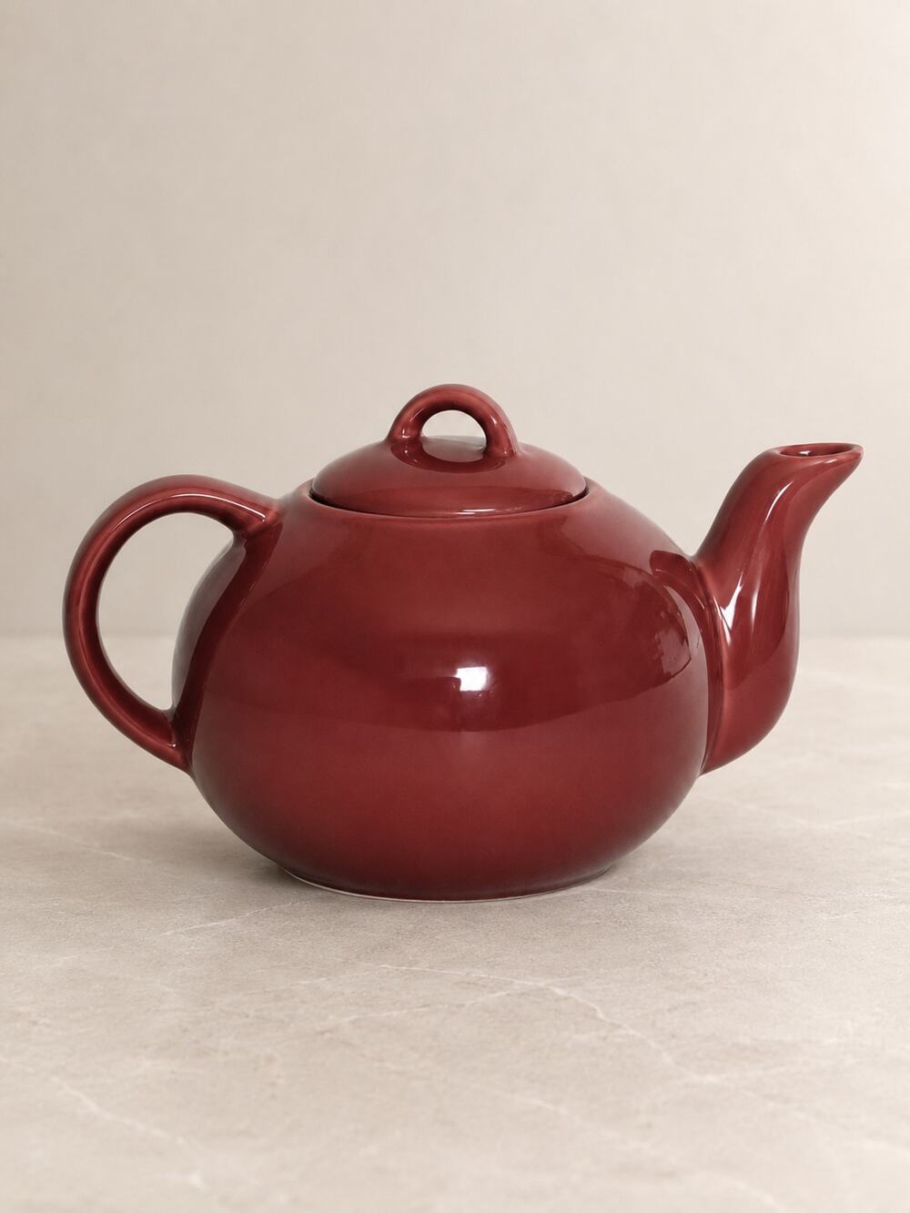 Vintage 1980s HiMARK Dark Mauve Rose Ceramic Teapot Taiwan With Lid